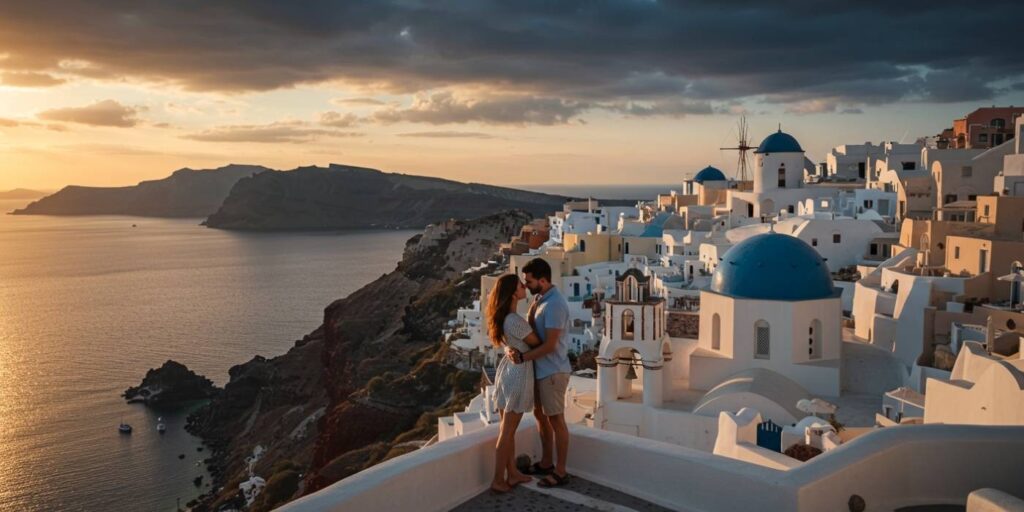 Santorini, Grécia: Amor no Céu Azul